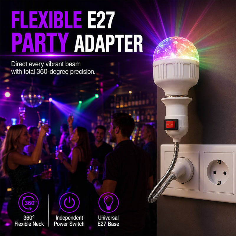 Aim Party Lights Instantly! Flexible E27 Gooseneck Light Adapter