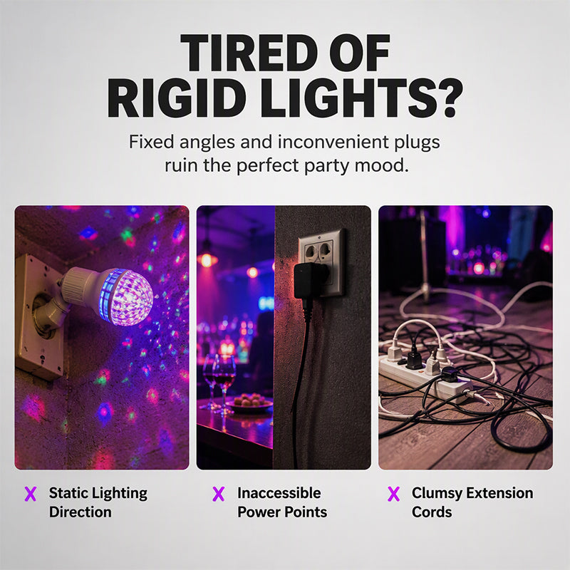 Aim Party Lights Instantly! Flexible E27 Gooseneck Light Adapter