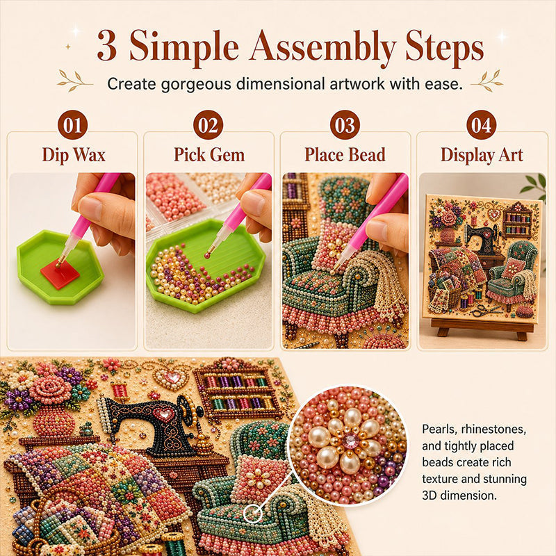 Create Sparkling Art Instantly! Relaxing Diamond Art Kit