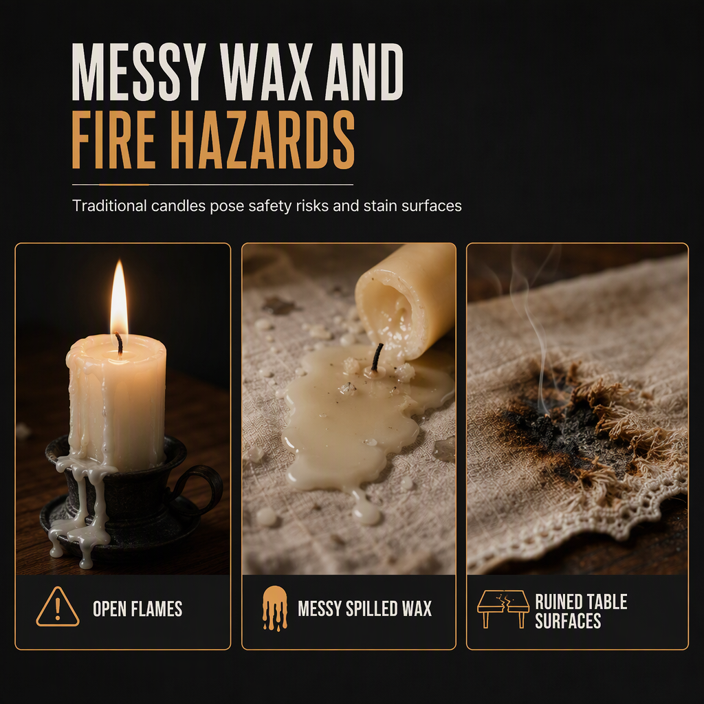 Add Warm Glow Instantly! No-Flame Flickering LED Kerosene Lantern