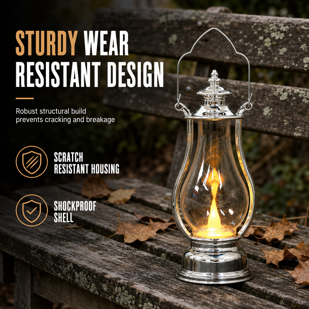 Add Warm Glow Instantly! No-Flame Flickering LED Kerosene Lantern