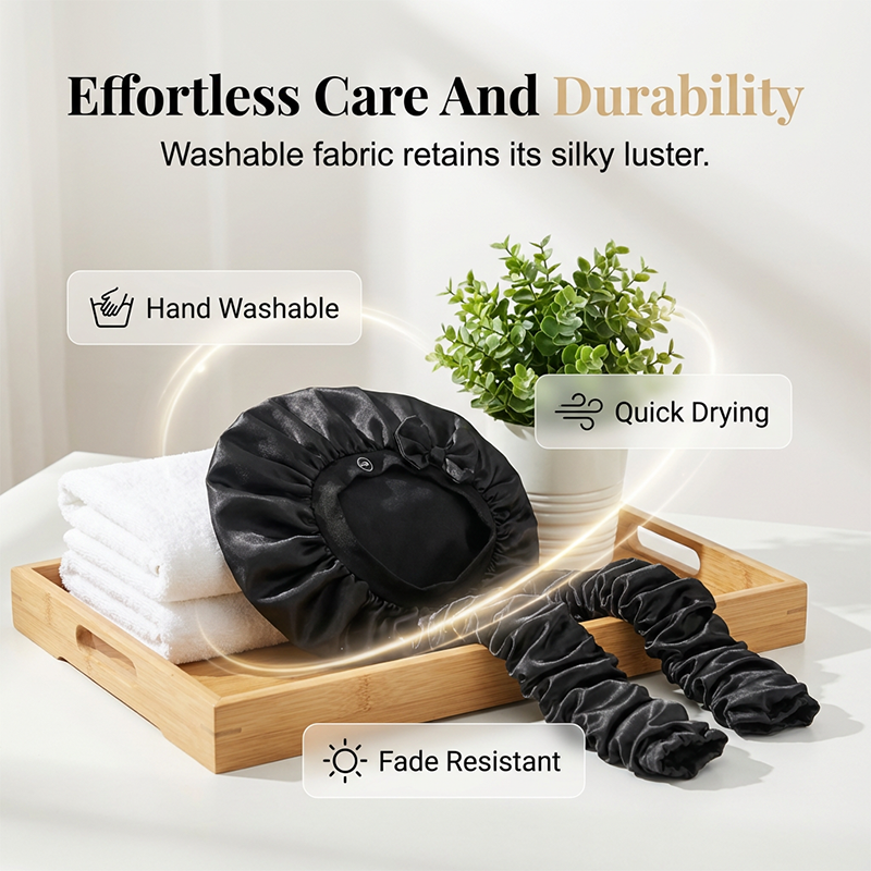 Get Frizz-Free Curls Instantly! Heatless Satin Sleep Bonnet