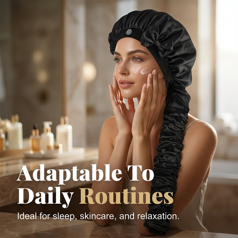 Get Frizz-Free Curls Instantly! Heatless Satin Sleep Bonnet