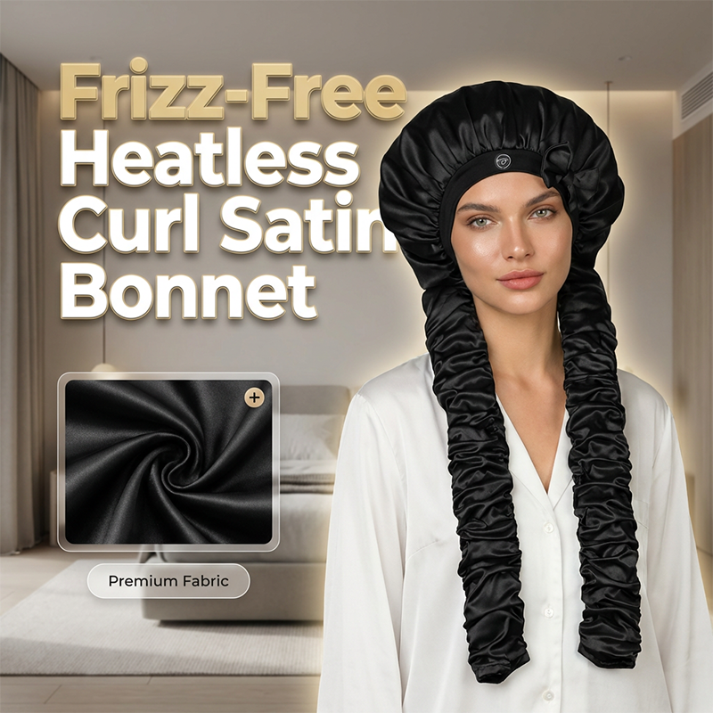 Get Frizz-Free Curls Instantly! Heatless Satin Sleep Bonnet