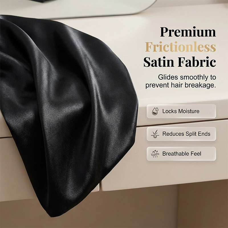 Get Frizz-Free Curls Instantly! Heatless Satin Sleep Bonnet
