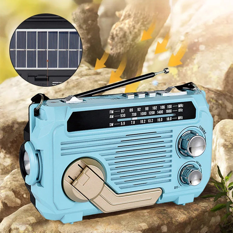 Stay Powered & Connected Instantly! Solar Hand Crank Emergency Radio
