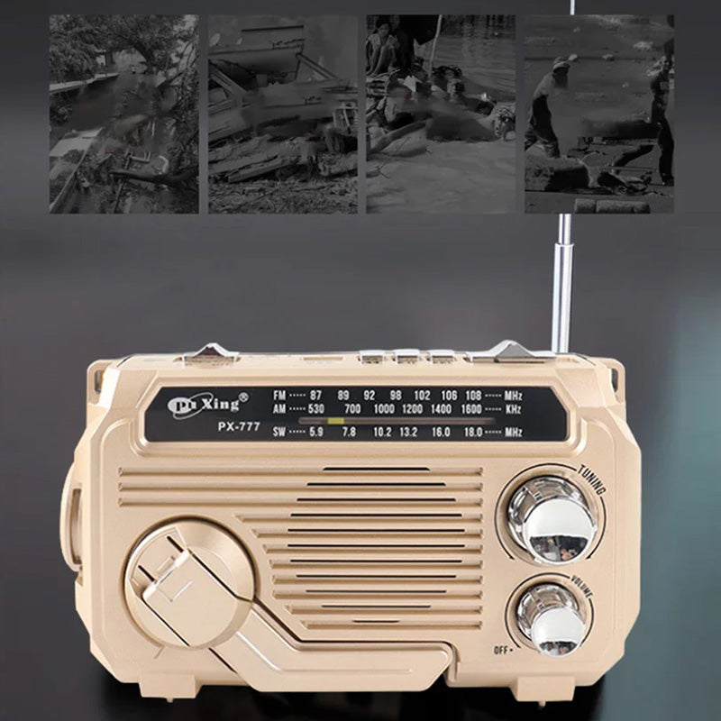 Stay Powered & Connected Instantly! Solar Hand Crank Emergency Radio