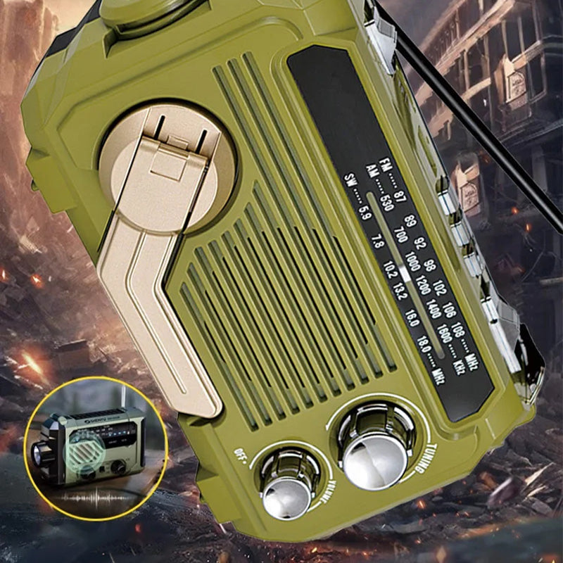 Stay Powered & Connected Instantly! Solar Hand Crank Emergency Radio