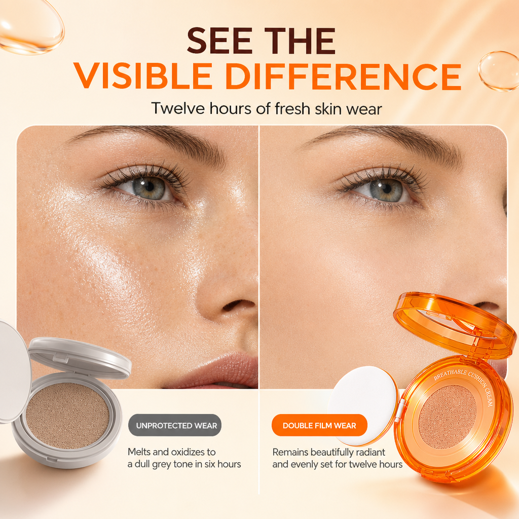 Stop Cakey Makeup Instantly! Sweatproof Vitamin C Cushion Foundation