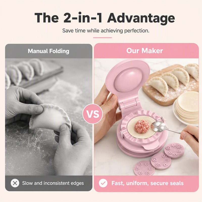 Make Perfect Dumplings Instantly! 2-in-1 Dumpling Press