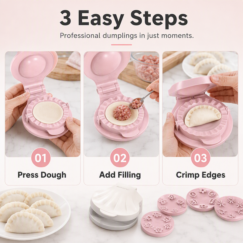 Make Perfect Dumplings Instantly! 2-in-1 Dumpling Press