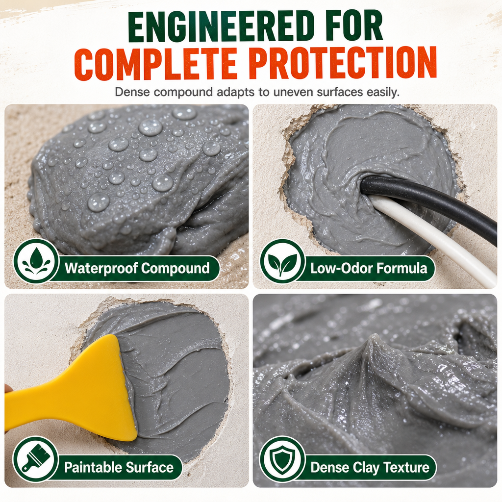 Block Pests Instantly! Anti-Rodent Wall & Pipe Sealing Glue