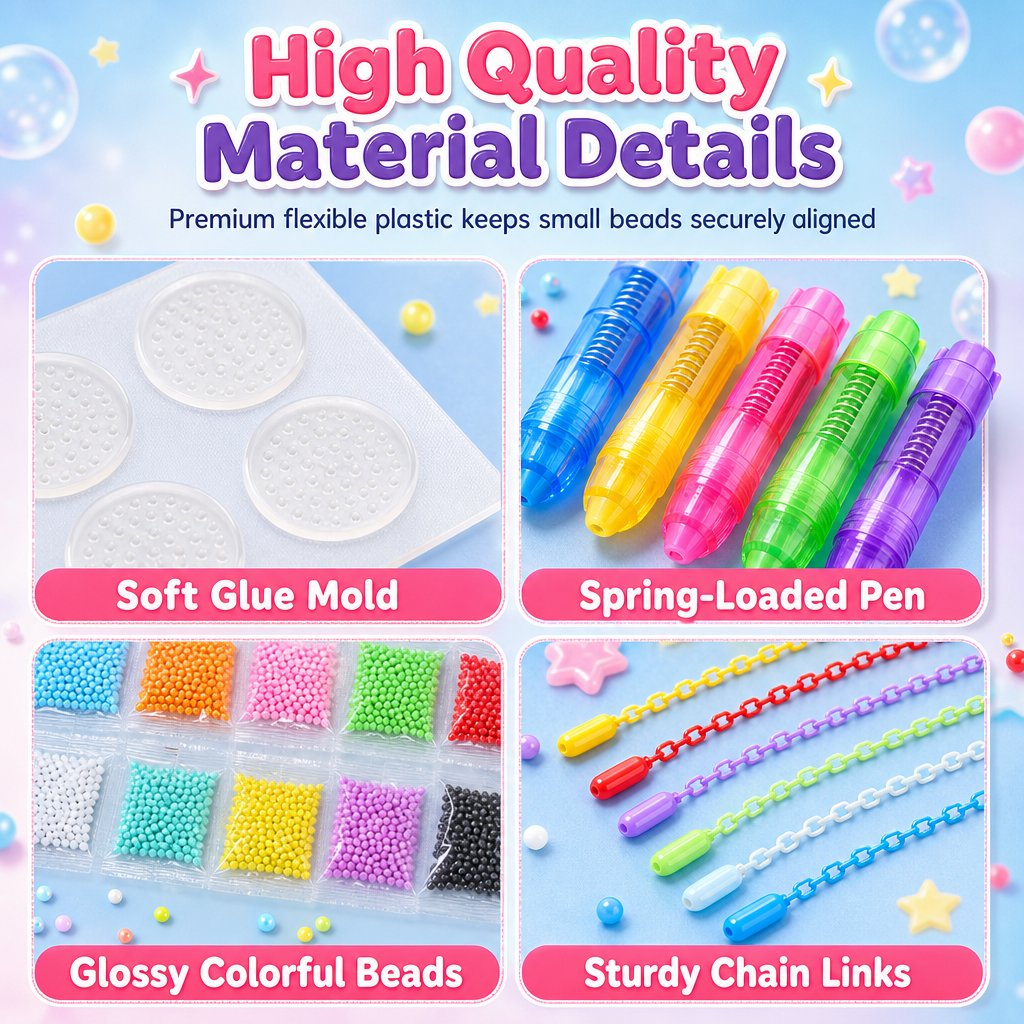 Create Sparkling Stickers Instantly! No-Glue Bead Art Kit