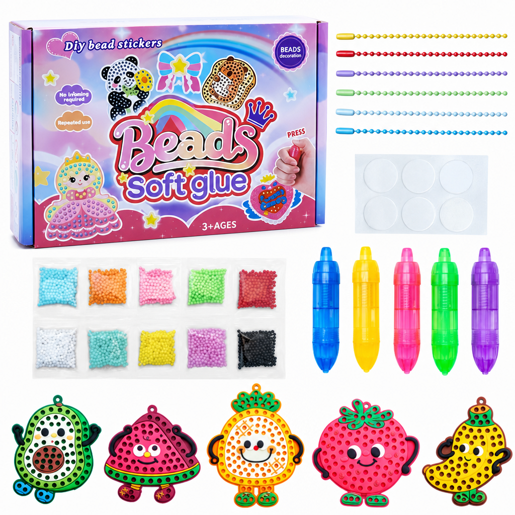 Create Sparkling Stickers Instantly! No-Glue Bead Art Kit