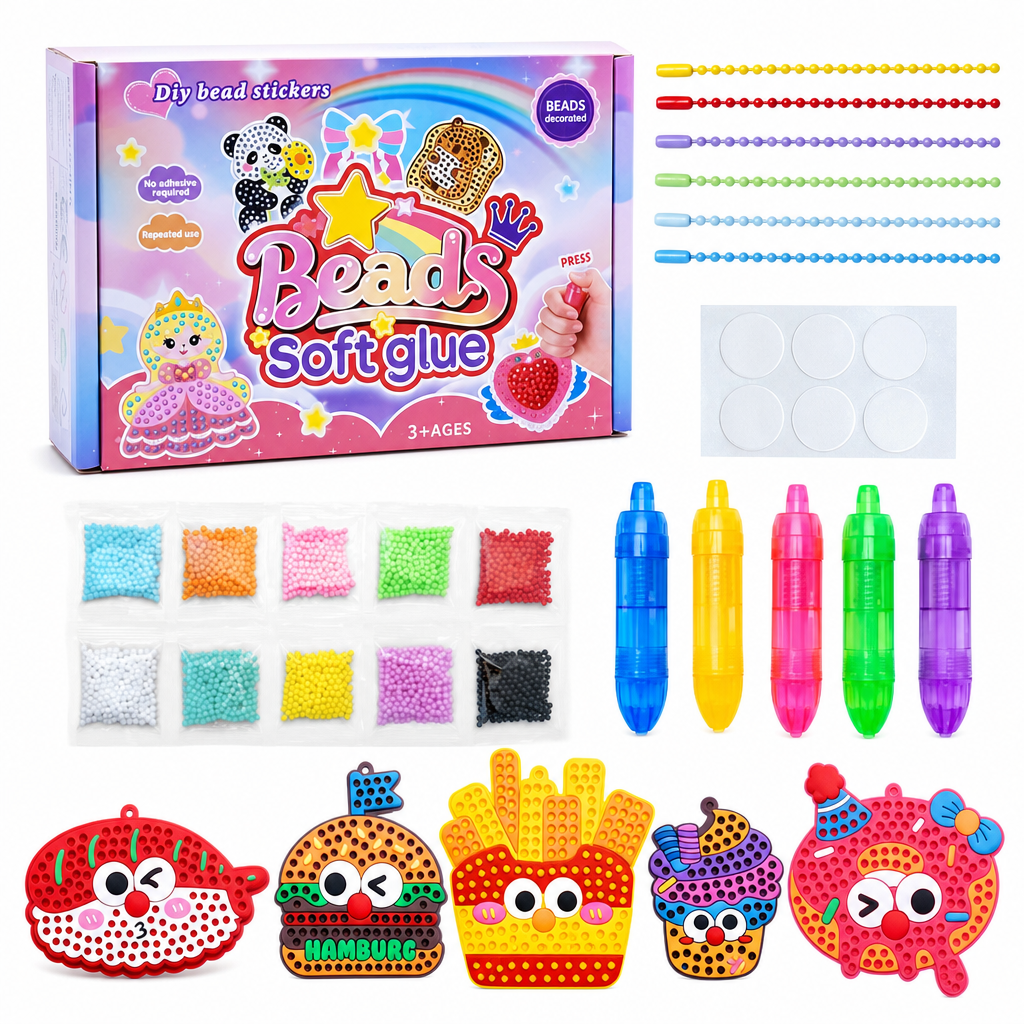 Create Sparkling Stickers Instantly! No-Glue Bead Art Kit
