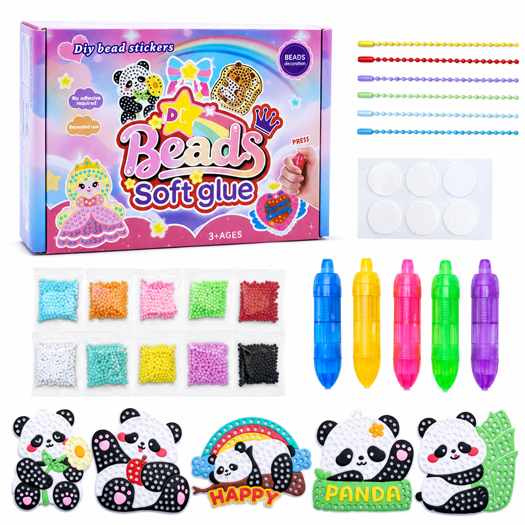 Create Sparkling Stickers Instantly! No-Glue Bead Art Kit