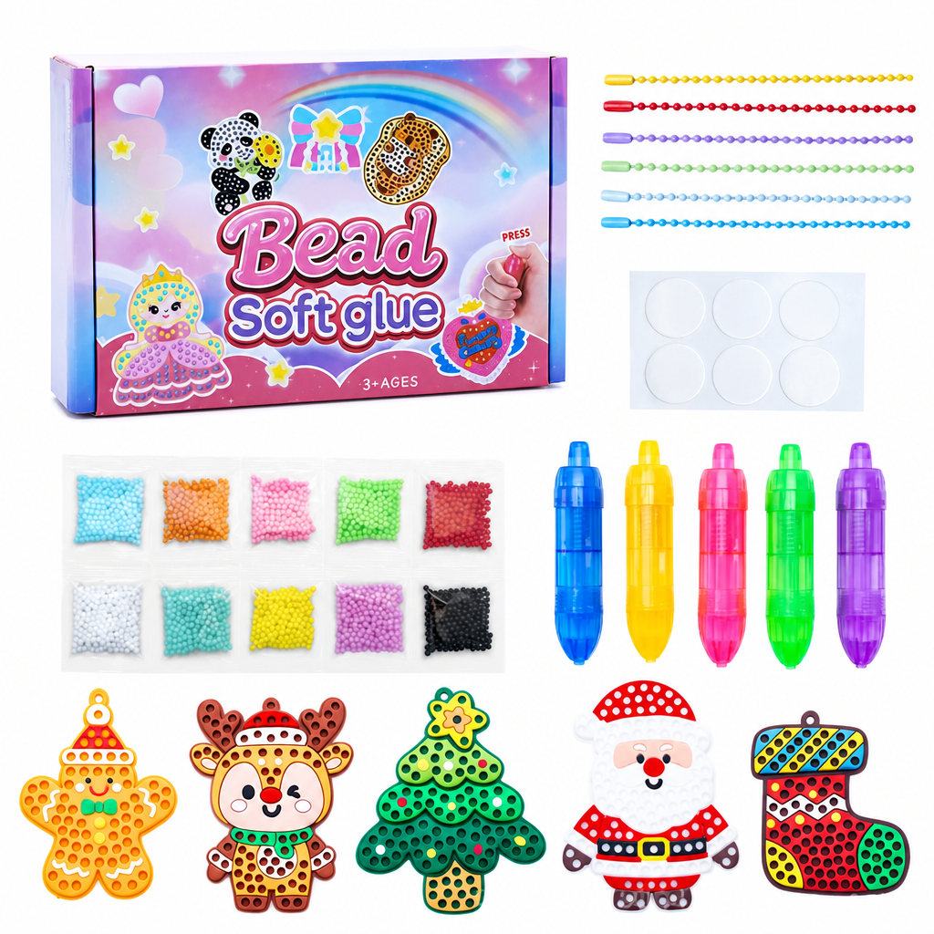 Create Sparkling Stickers Instantly! No-Glue Bead Art Kit