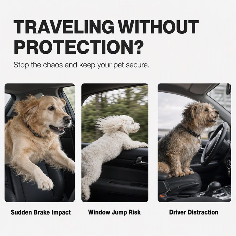 Secure Your Pet Instantly! No-Tangle 360° Car Safety Belt