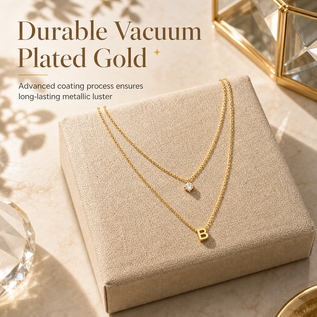 Double Layer A-Z Initial Minimalist Shiny Rhinestone Clavicle Chain