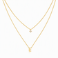 Double Layer A-Z Initial Minimalist Shiny Rhinestone Clavicle Chain