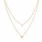 Double Layer A-Z Initial Minimalist Shiny Rhinestone Clavicle Chain