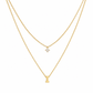 Double Layer A-Z Initial Minimalist Shiny Rhinestone Clavicle Chain