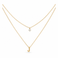 Double Layer A-Z Initial Minimalist Shiny Rhinestone Clavicle Chain