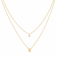 Double Layer A-Z Initial Minimalist Shiny Rhinestone Clavicle Chain