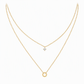 Double Layer A-Z Initial Minimalist Shiny Rhinestone Clavicle Chain