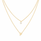 Double Layer A-Z Initial Minimalist Shiny Rhinestone Clavicle Chain