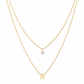 Double Layer A-Z Initial Minimalist Shiny Rhinestone Clavicle Chain