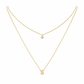 Double Layer A-Z Initial Minimalist Shiny Rhinestone Clavicle Chain