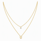 Double Layer A-Z Initial Minimalist Shiny Rhinestone Clavicle Chain