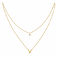 Double Layer A-Z Initial Minimalist Shiny Rhinestone Clavicle Chain