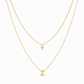 Double Layer A-Z Initial Minimalist Shiny Rhinestone Clavicle Chain