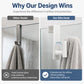 Dry Towels Instantly! No-Drill Extended Glass Shower Door Hooks