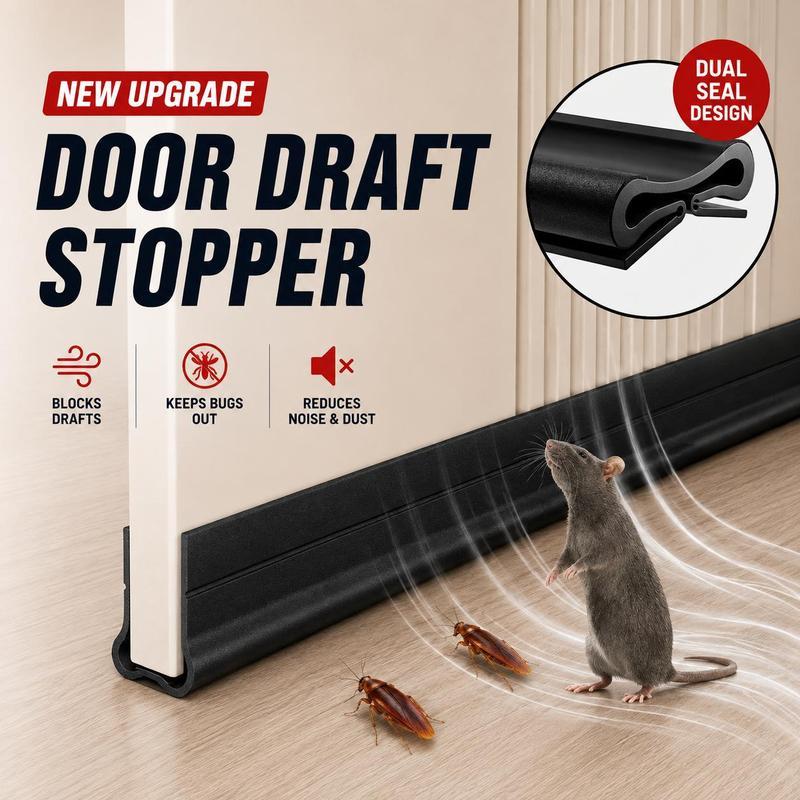 Stop Drafts Instantly! Under-Door Draft Stopper with Felt Seal