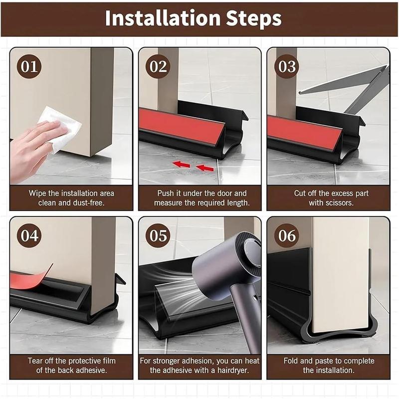 Stop Drafts Instantly! Under-Door Draft Stopper with Felt Seal