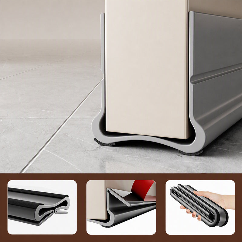 Stop Drafts Instantly! Under-Door Draft Stopper with Felt Seal