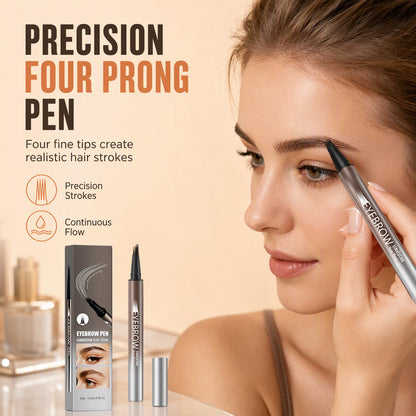 Draw Natural Brows Instantly! Waterproof 4-Prong Liquid Eyebrow Pen