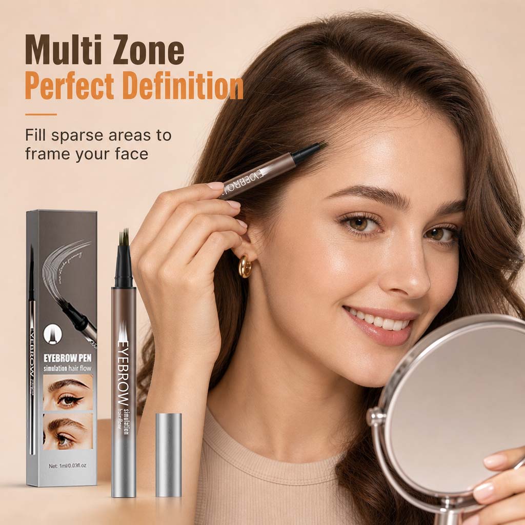Draw Natural Brows Instantly! Waterproof 4-Prong Liquid Eyebrow Pen