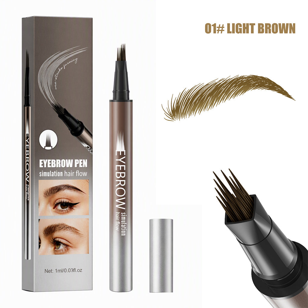 Draw Natural Brows Instantly! Waterproof 4-Prong Liquid Eyebrow Pen