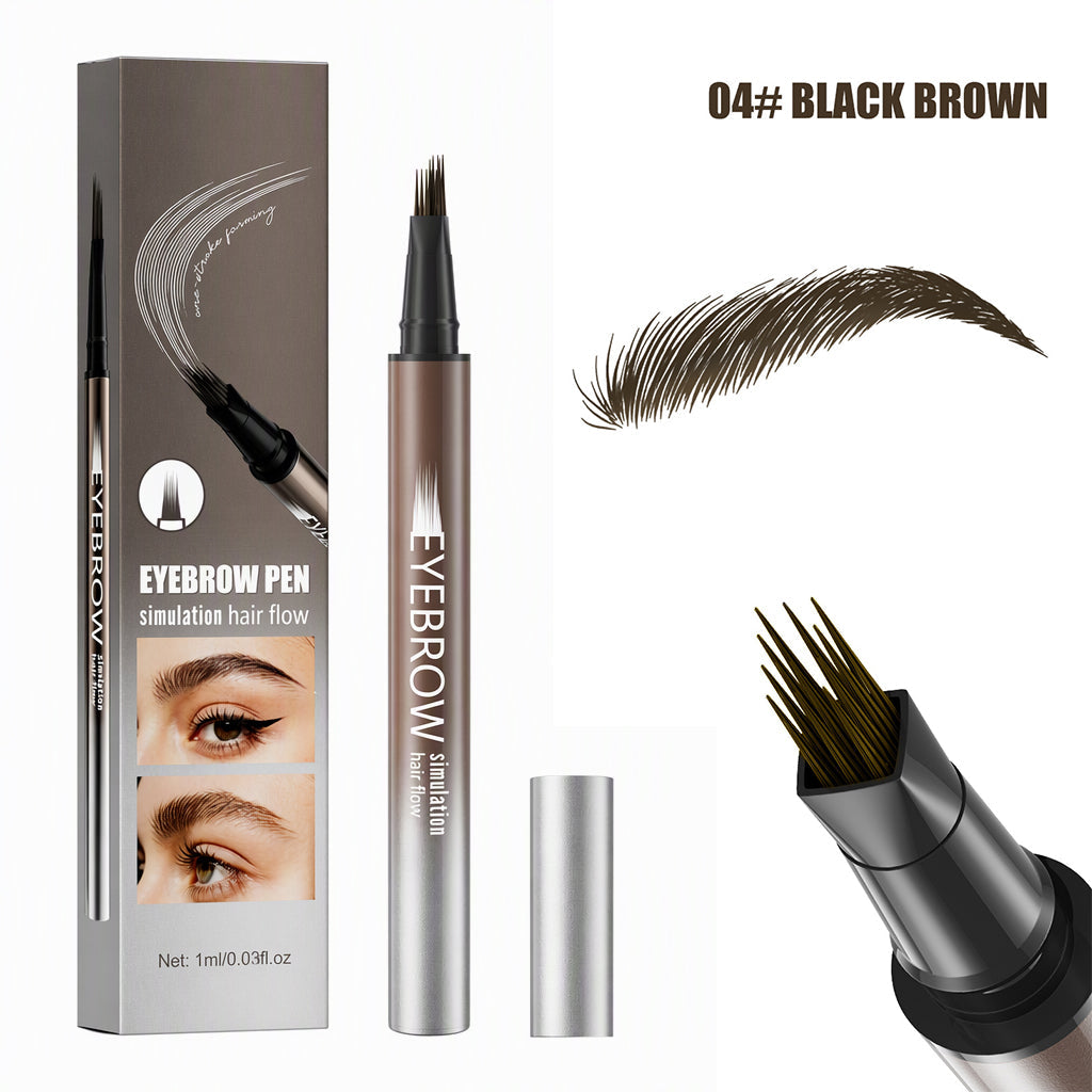Draw Natural Brows Instantly! Waterproof 4-Prong Liquid Eyebrow Pen