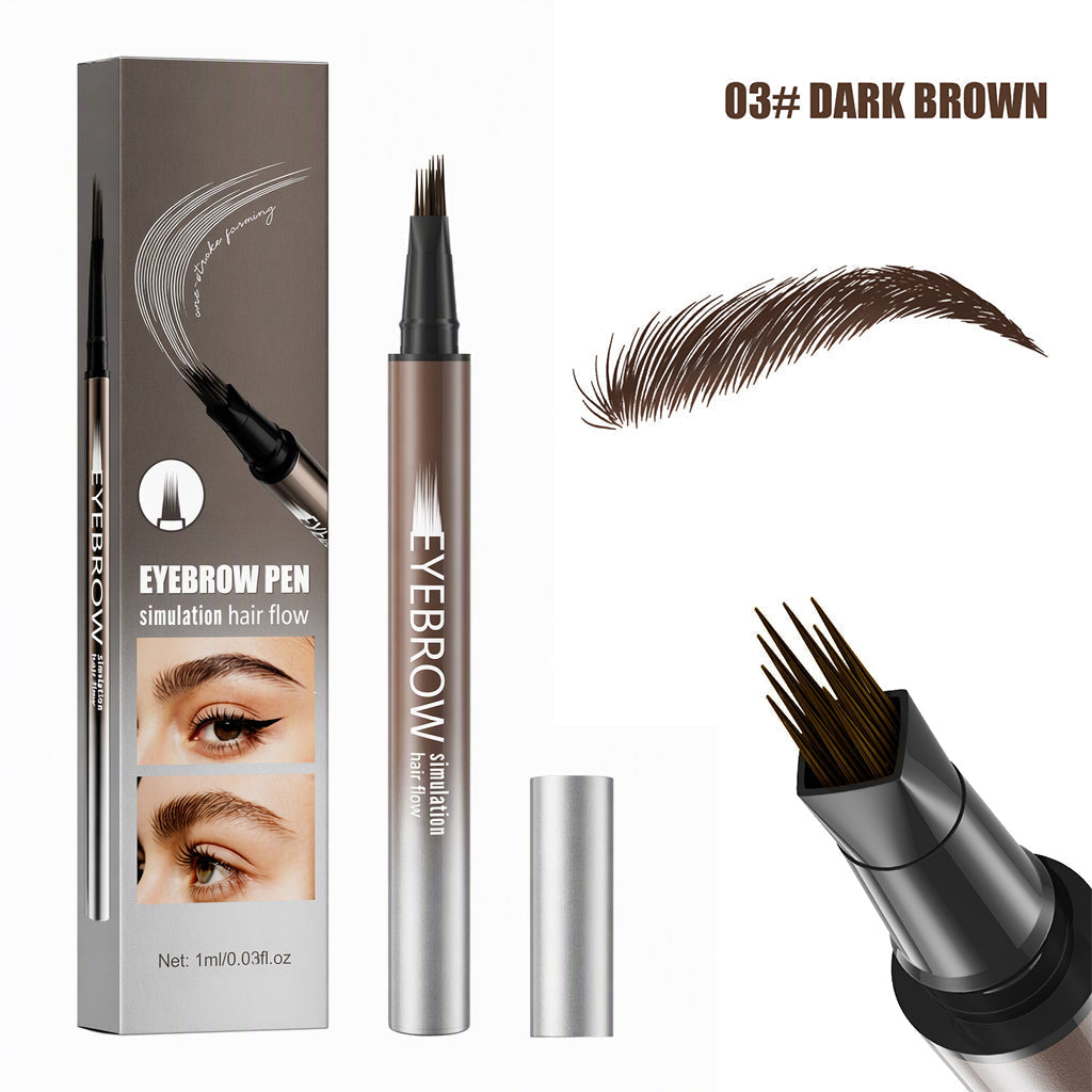 Draw Natural Brows Instantly! Waterproof 4-Prong Liquid Eyebrow Pen