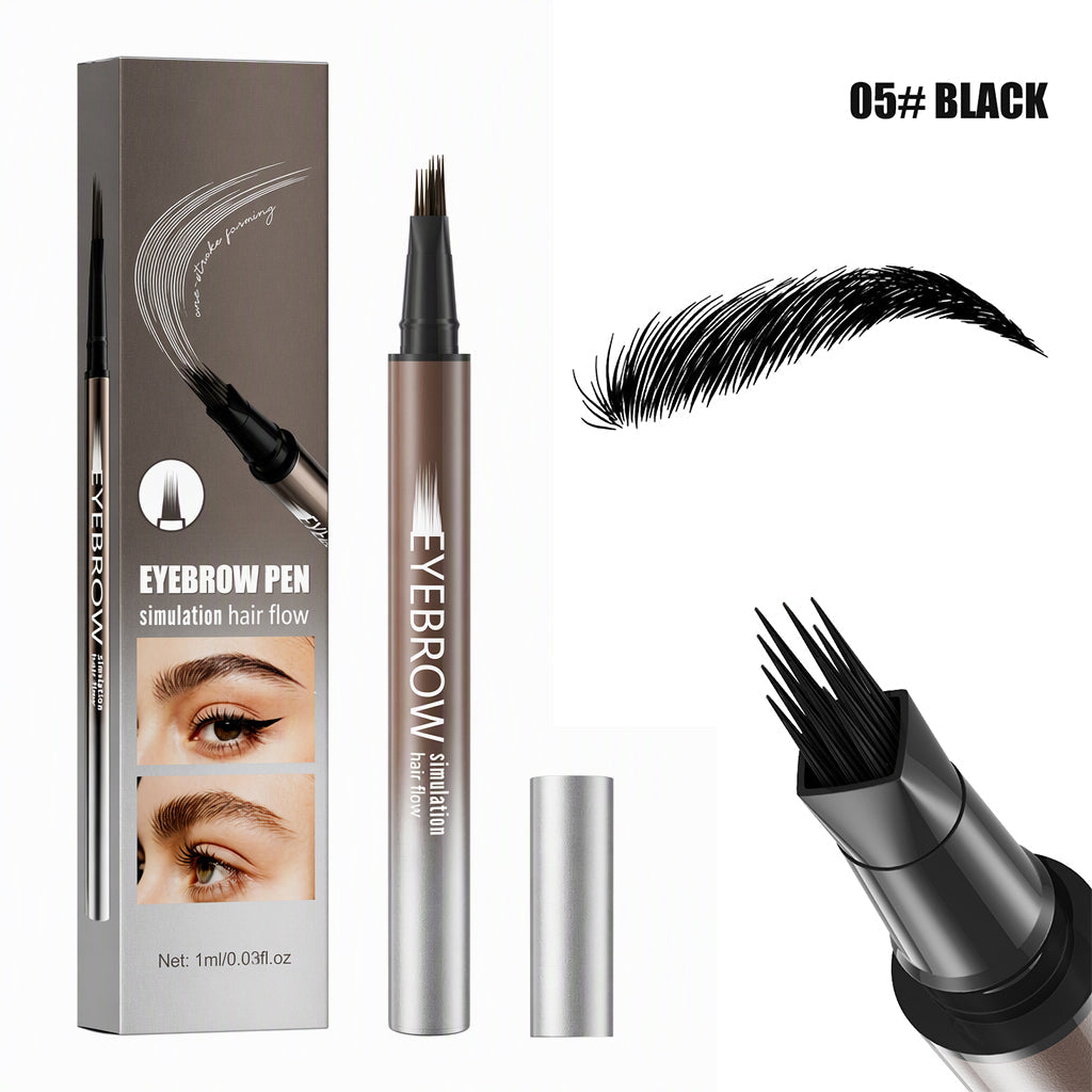 Draw Natural Brows Instantly! Waterproof 4-Prong Liquid Eyebrow Pen