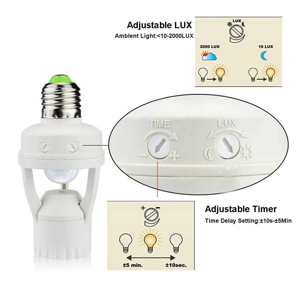 Light Up Dark Corners Instantly! E27 Motion Sensor Bulb Socket