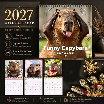 Plan Your Year With Laughs! 2027 Capybara Wall Calendar