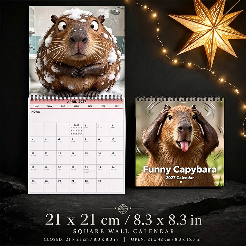 Plan Your Year With Laughs! 2027 Capybara Wall Calendar