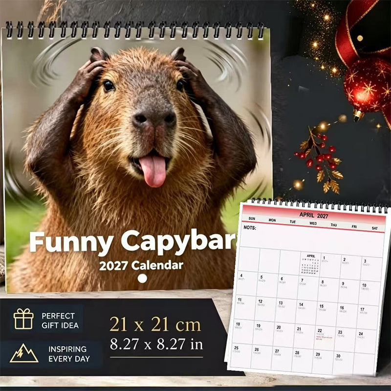Plan Your Year With Laughs! 2027 Capybara Wall Calendar