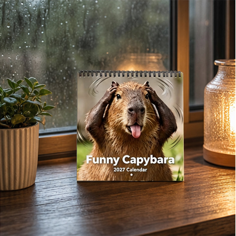 Plan Your Year With Laughs! 2027 Capybara Wall Calendar